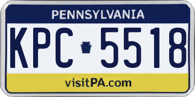 PA license plate KPC5518