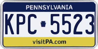 PA license plate KPC5523