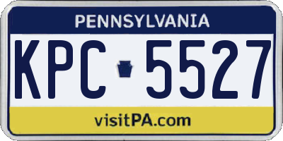 PA license plate KPC5527