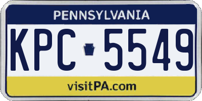 PA license plate KPC5549