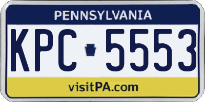 PA license plate KPC5553