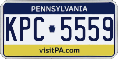 PA license plate KPC5559