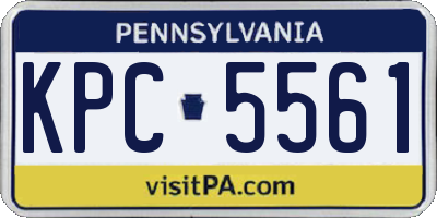 PA license plate KPC5561