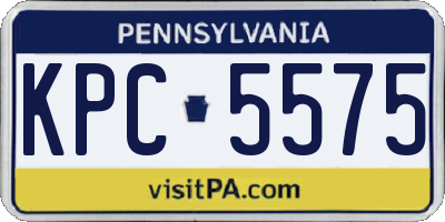 PA license plate KPC5575