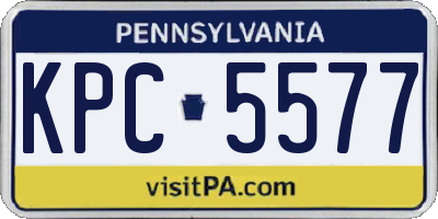 PA license plate KPC5577
