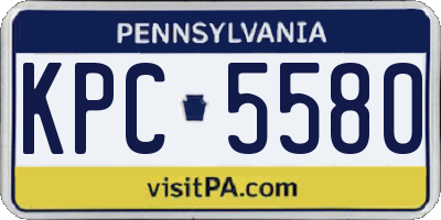PA license plate KPC5580