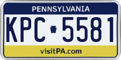 PA license plate KPC5581