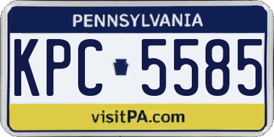 PA license plate KPC5585