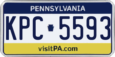 PA license plate KPC5593