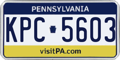 PA license plate KPC5603