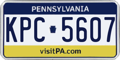 PA license plate KPC5607