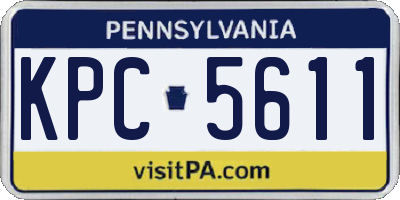 PA license plate KPC5611