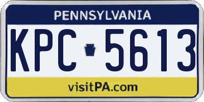 PA license plate KPC5613