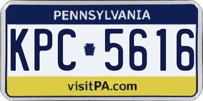 PA license plate KPC5616