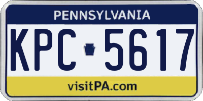 PA license plate KPC5617