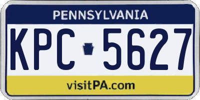 PA license plate KPC5627