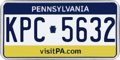 PA license plate KPC5632