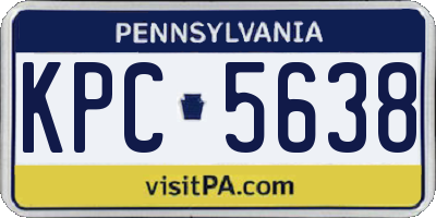 PA license plate KPC5638