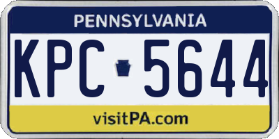 PA license plate KPC5644