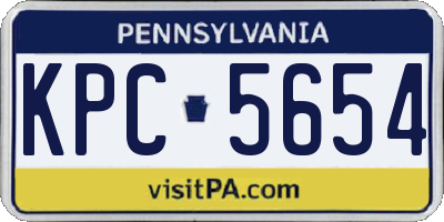 PA license plate KPC5654