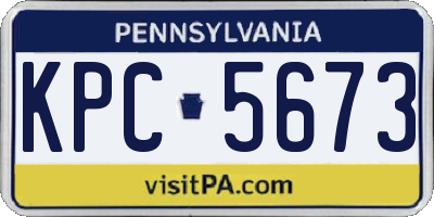 PA license plate KPC5673