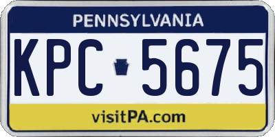 PA license plate KPC5675