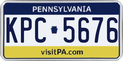 PA license plate KPC5676