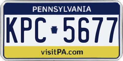 PA license plate KPC5677