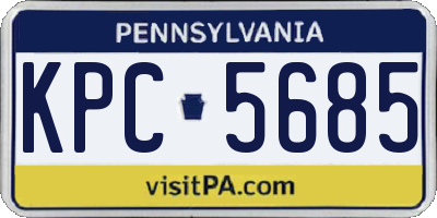 PA license plate KPC5685