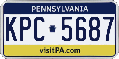 PA license plate KPC5687