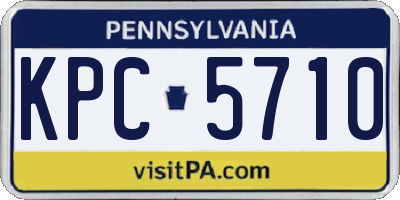 PA license plate KPC5710