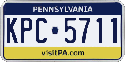 PA license plate KPC5711