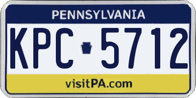 PA license plate KPC5712