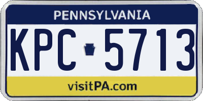 PA license plate KPC5713