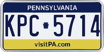 PA license plate KPC5714