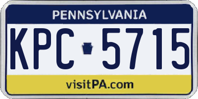 PA license plate KPC5715