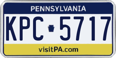 PA license plate KPC5717