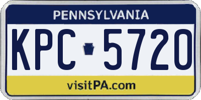 PA license plate KPC5720