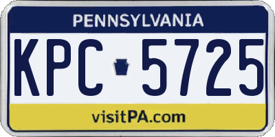 PA license plate KPC5725