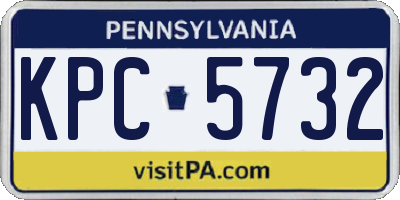 PA license plate KPC5732