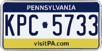 PA license plate KPC5733