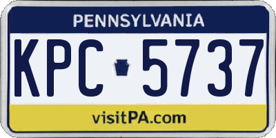 PA license plate KPC5737