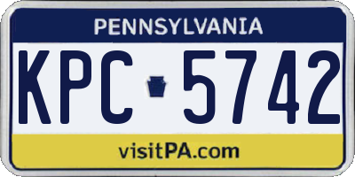 PA license plate KPC5742
