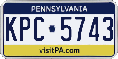 PA license plate KPC5743