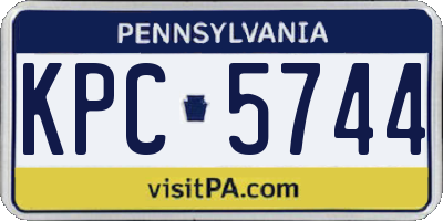 PA license plate KPC5744