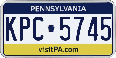 PA license plate KPC5745