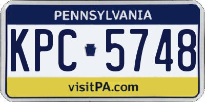 PA license plate KPC5748