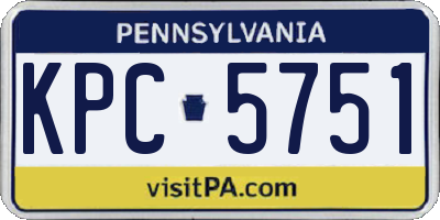 PA license plate KPC5751