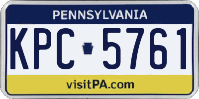 PA license plate KPC5761