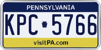 PA license plate KPC5766